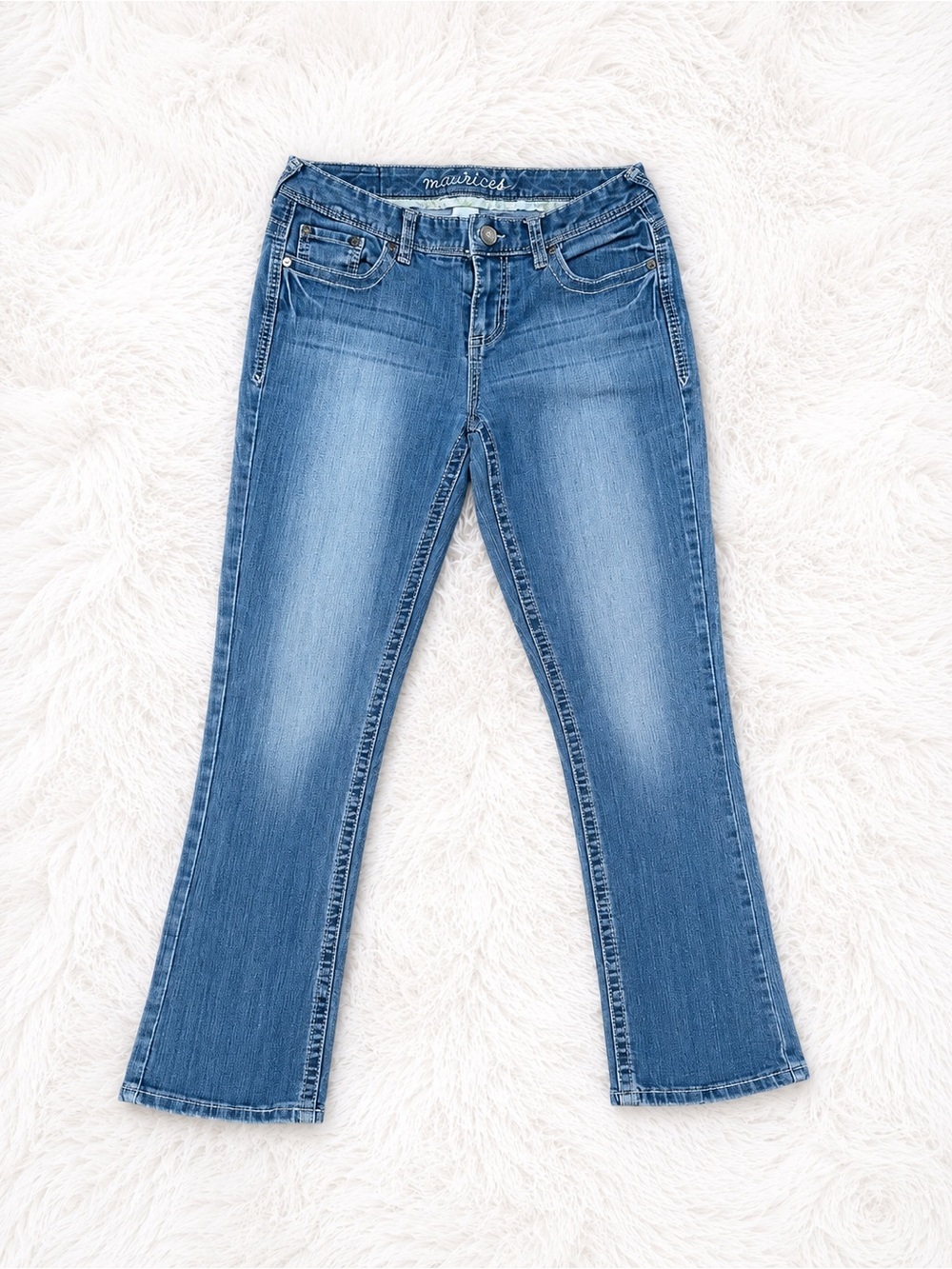Maurices Bootcut Jeans 5/6 X-Short Petite Medium Wash Stretch Denim Y2K